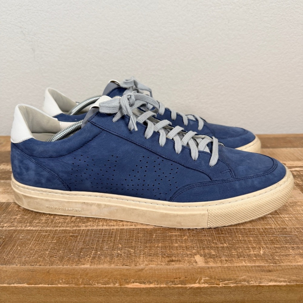 P448 Soho Sneakers Mens EU 45 US 11.5-12 Blue Nubuck Leather Distressed Sole